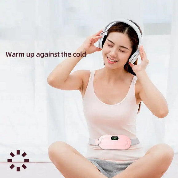 Wireless Menstrual Heating Pad for Cramps Relief | 3 Heat Levels + 4 Vibration Modes | USB Rechargeable | Adjustable Belt | Gift for Women.