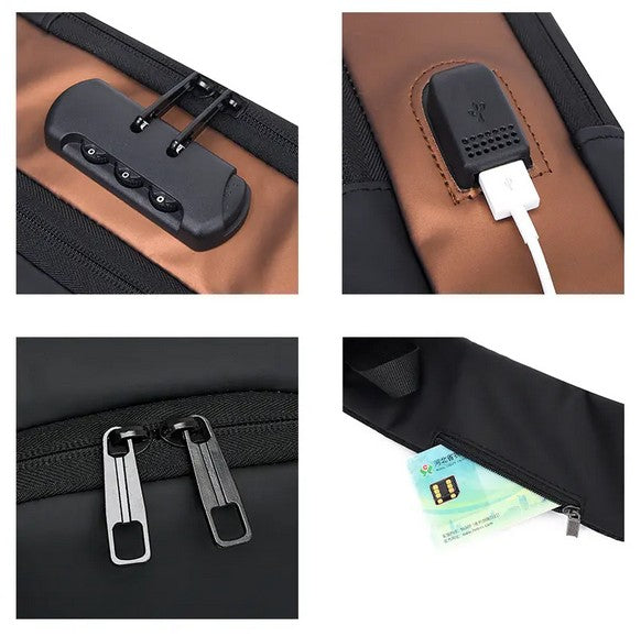 Anti-Theft Crossbody Chest Bag for Men | USB Charging Port | Single Shoulder Sling Backpack – Urban Style Meets Functionality