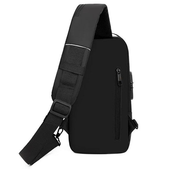 Anti-Theft Crossbody Chest Bag for Men | USB Charging Port | Single Shoulder Sling Backpack – Urban Style Meets Functionality