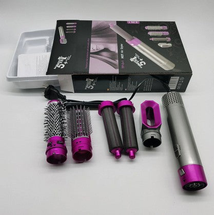 5-in-1 High-Speed Hair Dryer Brush | Fast Drying, Frizz-Free Styling with Auto-Wrap Curlers – Multi-Functional Hair Styler for All Hair Types