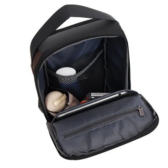 Anti-Theft Crossbody Chest Bag for Men | USB Charging Port | Single Shoulder Sling Backpack – Urban Style Meets Functionality