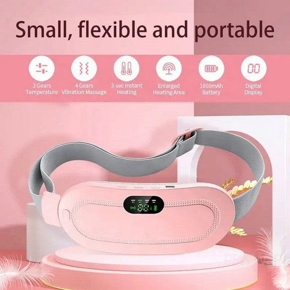 Wireless Menstrual Heating Pad for Cramps Relief | 3 Heat Levels + 4 Vibration Modes | USB Rechargeable | Adjustable Belt | Gift for Women.