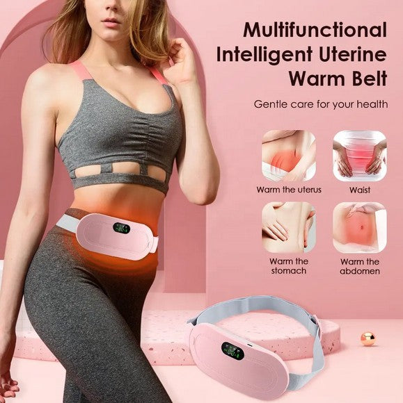 Wireless Menstrual Heating Pad for Cramps Relief | 3 Heat Levels + 4 Vibration Modes | USB Rechargeable | Adjustable Belt | Gift for Women.