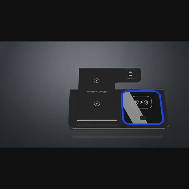 3-in-1 Fast Wireless Charging Pad – Qi-Certified 15W | Sleek Power Hub for iPhone, Samsung, iWatch & AirPods (Black)